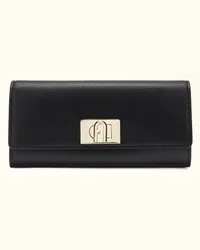 Furla 1927 Portafoglio Continental Nero Nero Pelle Stampata Donna Nero