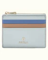 Furla Camelia Porta Carte Di Credito Artemisia Blu Pelle Di Vitello Morbida Roma Color-block Donna Blu