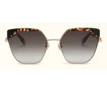 Sunglasses Sfu690 Occhiali Da Sole Nero Nero Metallo + Acetato Donna