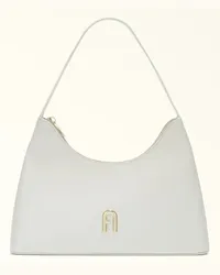 Furla Diamante Borsa A Spalla Marshmallow Bianco Pelle Di Vitello Morbida Donna Bianco