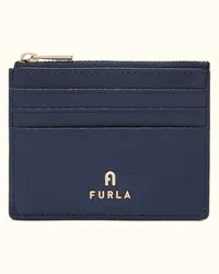 Furla Camelia Porta Carte Di Credito Mediterraneo Blu Pelle Stampata Donna Blu