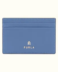 Furla Camelia Porta Carte Di Credito Orizzonte Blu Pelle Di Vitello Morbida Donna Blu