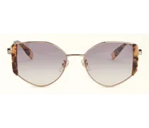 Sunglasses Occhiali Da Sole Greige Grigio Metallo + Acetato Donna
