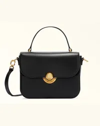 Furla Sfera Borsa A Mano Nero Nero Pelle Di Vitello Morbida + Camoscio Donna Nero