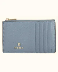 Furla Camelia Porta Carte Di Credito Celestial Blu Pelle Stampata Donna Blu