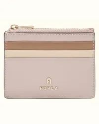 Furla Camelia Porta Carte Di Credito Corolla Rosa Pelle Di Vitello Morbida Roma Color-block Donna Rosa