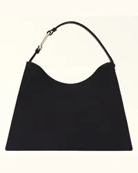 Furla Nuvola Borsa A Spalla Nero Nero Pelle Di Vitello Claris Lux Donna Nero