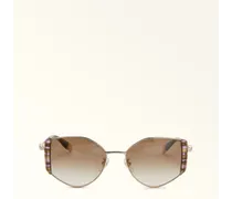 Sunglasses Occhiali Da Sole Havana Marrone Metallo + Acetato Donna
