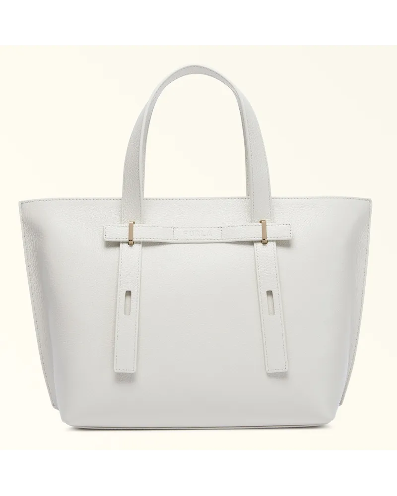 Furla Giove Borsa Shopping Marshmallow Bianco Pelle Di Vitello Granata Donna Bianco