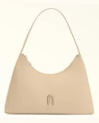 Furla Diamante Borsa A Spalla Grano Beige Pelle Di Vitello Morbida Donna Beige