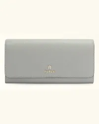 Furla Camelia Portafoglio Continental Cenere Grigio Pelle Di Vitello Granata Donna Grigio