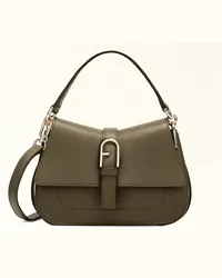 Furla Flow Borsa A Mano Sage Verde Pelle Di Vitello Claris Lux Donna Verde