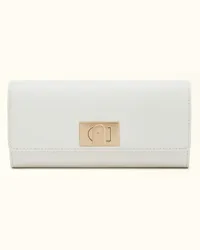 Furla 1927 Portafoglio Continental Marshmallow Bianco Pelle Stampata Donna Bianco