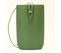 Unica  Portatelefono Verticale Ivy Verde Pelle Di Vitello Morbida Donna