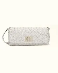 Furla Gerla Borsa A Spalla Marshmallow Bianco Pelle Nappa Intrecciata Donna Bianco