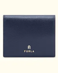 Furla Camelia Portafoglio Compatto Mediterraneo Blu Pelle Stampata Donna Blu