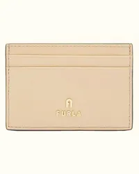 Furla Camelia Porta Carte Di Credito Grano Beige Pelle Di Vitello Morbida Donna Beige