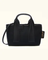 Furla Piuma Borsa Mini Nero Nero Tessuto Di Nylon Color-block Riciclato + Pelle Stampata Donna Nero