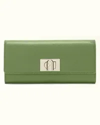 Furla 1927 Portafoglio Continental Ivy Verde Pelle Stampata Donna Verde