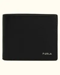 Furla Man Project Portafoglio Bi-fold Nero Nero Pelle Di Vitello Testurizzata Milos Uomo Nero