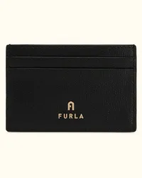 Furla Camelia Porta Carte Di Credito Nero Nero Pelle Stampata Donna Nero