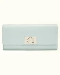 Furla 1927 Portafoglio Continental Laguna Blu Pelle Stampata Donna Blu