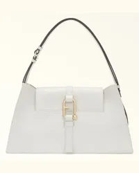 Furla Nuvola Borsa A Spalla Marshmallow Bianco Pelle Di Vitello Claris Lux Donna Bianco