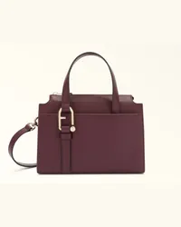 Furla Nuvola Borsa Boston Chianti Viola Pelle Di Vitello Claris Lux Donna Viola