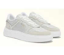 sport Sneakers Marshmallow Bianco Pelle Di Vitello Color-block + Crosta Sporty + Cordoncino Donna