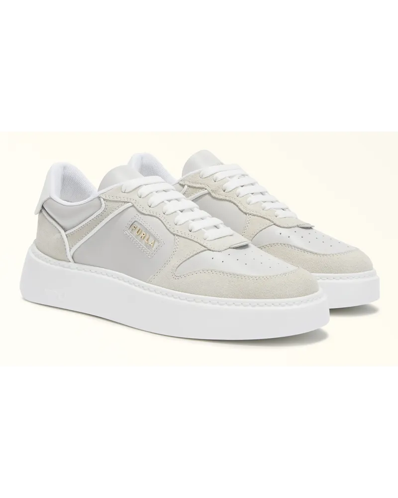 Furla sport Sneakers Marshmallow Bianco Pelle Di Vitello Color-block + Crosta Sporty + Cordoncino Donna Bianco