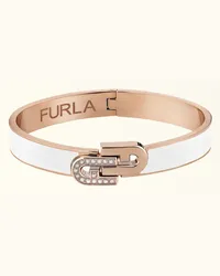 Furla Arch Double Braccialetto Talco H Bianco Metallo + Smalto + Strass Donna Bianco