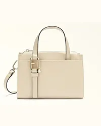 Furla Nuvola Borsa Boston Avena Beige Pelle Di Vitello Claris Lux Donna Beige