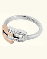 Furla Arch Double Anello Color Oro Rosa Oro Metallo + Strass + Strass Donna Oro