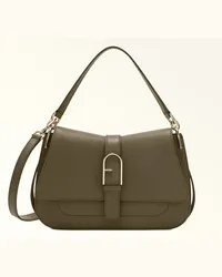 Furla Flow Borsa A Mano Sage Verde Pelle Di Vitello Claris Lux Donna Verde