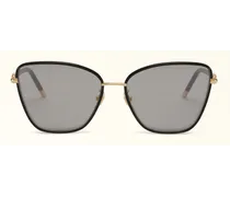 Sunglasses Sfu692 Occhiali Da Sole Nero Nero Metallo + Acetato Donna