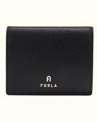 Furla Camelia Portafoglio Compatto Nero Nero Pelle Stampata Donna Nero