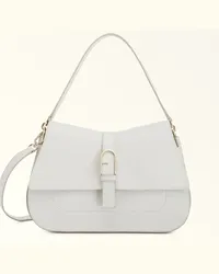 Furla Flow Borsa A Mano Marshmallow Bianco Pelle Di Vitello Claris Lux Donna Bianco