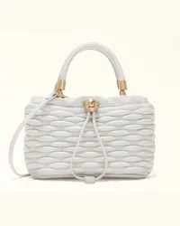 Furla Mionido Borsa Mini Marshmallow Bianco Nappa Di Pelle Di Vitello Di Lusso Trapuntata Dattero Donna Bianco