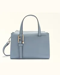 Furla Nuvola Borsa Boston Celestial Blu Pelle Di Vitello Claris Lux Donna Blu