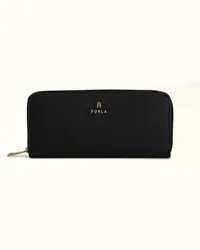 Furla Camelia Zip Around Nero Nero Pelle Di Vitello Granata Donna Nero