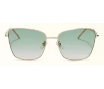 Sunglasses Occhiali Da Sole Mineral Green Verde Metallo + Nylon Donna