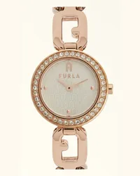 Furla Arco Chain Orologio Con Cassa Tonda Color Oro Rosa Oro Metallo + Strass + Strass Donna Oro