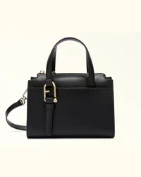 Furla Nuvola Borsa Boston Nero Nero Pelle Di Vitello Claris Lux Donna Nero