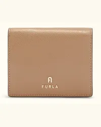 Furla Camelia Portafoglio Compatto Deserto Beige Pelle Stampata Donna Beige