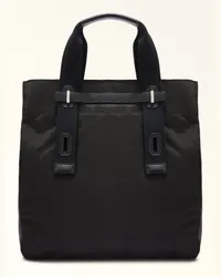 Furla Man Giove Borsa Shopping Nero Nero Tessuto Impermeabile In Nylon Cordura Uomo Nero