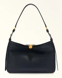 Furla Sfera Soft Borsa A Spalla Nero Nero Pelle Di Vitello Verona Donna Nero