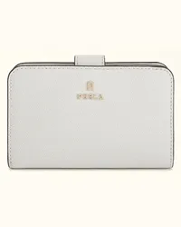 Furla Camelia Portafoglio Compatto Marshmallow Bianco Pelle Stampata Donna Bianco