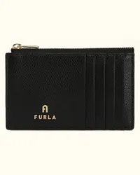 Furla Camelia Porta Carte Di Credito Nero Nero Pelle Stampata Donna Nero