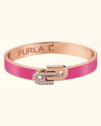 Furla Arch Double Braccialetto Hot Pink Rosa Metallo + Smalto + Strass Donna Rosa