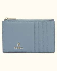 Furla Camelia Porta Carte Di Credito Celestial Blu Pelle Di Vitello Granata Donna Blu